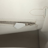 Hermes Special Order (HSS) Birkin 30 White Clemence Brushed Palladium Hardware - Thumbnail View 9