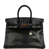 Vintage Hermes Birkin 35 Black Box Gold Hardware - Thumbnail View 1