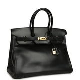 Vintage Hermes Birkin 35 Black Box Gold Hardware - Thumbnail View 2