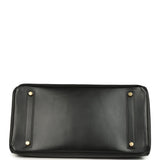 Vintage Hermes Birkin 35 Black Box Gold Hardware