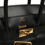 Vintage Hermes Birkin 35 Black Box Gold Hardware - Thumbnail View 7