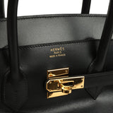 Vintage Hermes Birkin 35 Black Box Gold Hardware