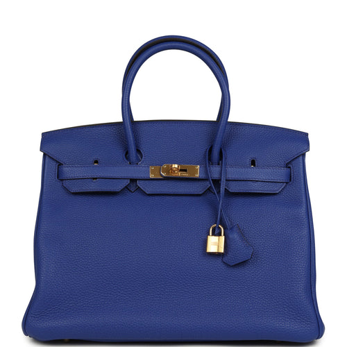 Hermes Birkin 35 Bleu Electric Togo Gold Hardware