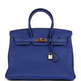 Hermes Birkin 35 Bleu Electric Togo Gold Hardware