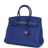 Hermes Birkin 35 Bleu Electric Togo Gold Hardware