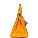 Pre-owned Hermes Birkin 35 Jaune D'or Candy Epsom Palladium Hardware