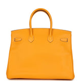 Pre-owned Hermes Birkin 35 Jaune D'or Candy Epsom Palladium Hardware