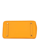 Pre-owned Hermes Birkin 35 Jaune D'or Candy Epsom Palladium Hardware