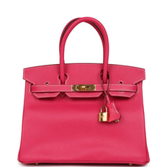 Pre-owned Hermes Birkin 30 Rose Tyrien Epsom Gold Hardware