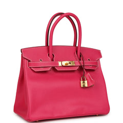 Pre-owned Hermes Birkin 30 Rose Tyrien Epsom Gold Hardware