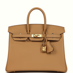 Hermes Birkin 25 Biscuit Swift Gold Hardware