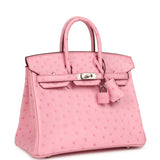 Hermes Birkin 25 Bubblegum Ostrich Palladium Hardware