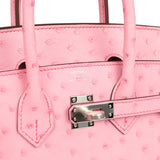 Hermes Birkin 25 Bubblegum Ostrich Palladium Hardware