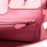 Hermes Birkin 25 Bubblegum Ostrich Palladium Hardware