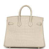 Hermes Birkin 25 Beton Matte Alligator Palladium Hardware - Thumbnail View 4