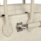 Hermes Birkin 25 Beton Matte Alligator Palladium Hardware - Thumbnail View 7