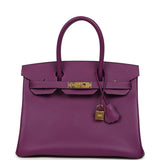 Hermes Birkin 30 Anemone Epsom Gold Hardware