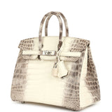 Hermes Birkin 25 Himalaya Niloticus Crocodile Palladium Hardware - Thumbnail View 5