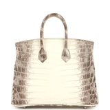 Hermes Birkin 25 Himalaya Niloticus Crocodile Palladium Hardware - Thumbnail View 4