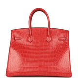 Pre-owned Hermes Birkin 35 Bougainvillea Matte Alligator Palladium Hardware - Thumbnail View 4