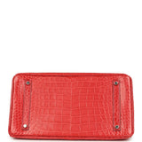 Pre-owned Hermes Birkin 35 Bougainvillea Matte Alligator Palladium Hardware - Thumbnail View 6