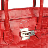 Pre-owned Hermes Birkin 35 Bougainvillea Matte Alligator Palladium Hardware - Thumbnail View 7