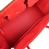 Pre-owned Hermes Birkin 35 Bougainvillea Matte Alligator Palladium Hardware - Thumbnail View 8