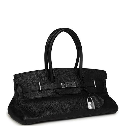 Vintage Hermes Shoulder Birkin 42 JPG Black Clemence Gold Hardware