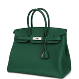 Hermes Birkin 35 Vert Moyen Togo Palladium Hardware