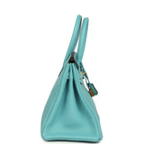 Pre-owned Hermes Birkin 30 Bleu Saint-Cyr Clemence Gold Hardware