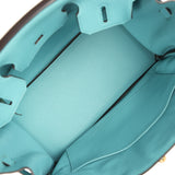 Pre-owned Hermes Birkin 30 Bleu Saint-Cyr Clemence Gold Hardware