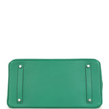 Pre-owned Hermes Birkin 35 Vert Vertigo Verso Clemence Palladium Hardware