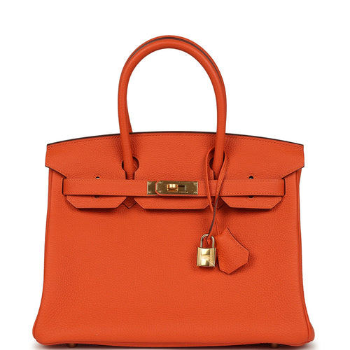 Hermes Birkin 30 Feu Togo Gold Hardware