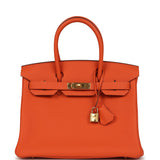 Hermes Birkin 30 Feu Togo Gold Hardware