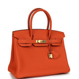 Hermes Birkin 30 Feu Togo Gold Hardware