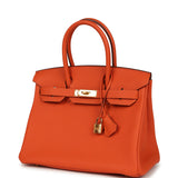 Hermes Birkin 30 Feu Togo Gold Hardware