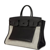 Hermes Birkin 35 A L'Envers Black-Ecru Toile H Canvas and Black Volupto Palladium Hardware