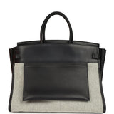 Hermes Birkin 35 A L'Envers Black-Ecru Toile H Canvas and Black Volupto Palladium Hardware