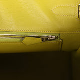 Pre-owned Hermes Birkin 35 Vert Anis Shiny Porosus Crocodile Palladium Hardware - Thumbnail View 9