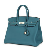 Hermes Birkin 35 Blue Jean Togo Palladium Hardware