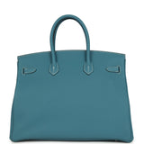 Hermes Birkin 35 Blue Jean Togo Palladium Hardware