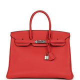 Hermes Birkin 35 Bougainvillea Clemence Palladium Hardware
