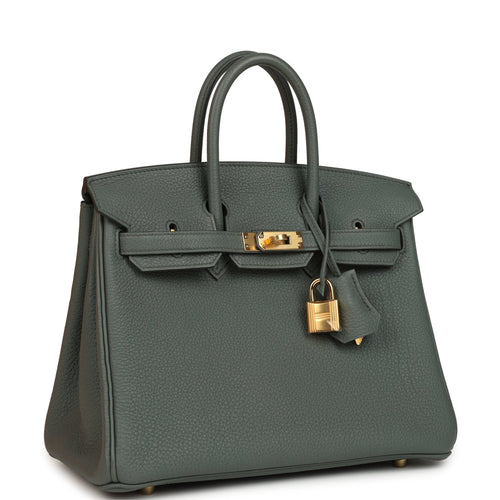 Hermes Birkin 25 Vert Amande Togo Gold Hardware