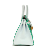 Hermes Special Order (HSS) Birkin 25 Bi-Color Menthe and Bleu Brume Chevre Mysore Brushed Gold Hardware - Thumbnail View 3