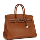 Pre-owned Hermes Birkin 35 Gold Togo Palladium Hardware - Thumbnail View 2