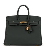 Hermes Birkin 25 Vert Fonce Togo Gold Hardware