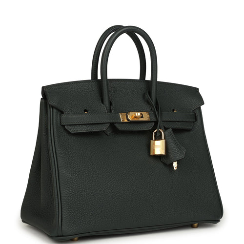 Hermes Birkin 25 Vert Fonce Togo Gold Hardware