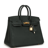 Hermes Birkin 25 Vert Fonce Togo Gold Hardware