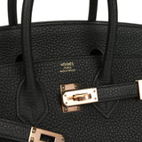 Hermes Birkin 25 Black Togo Rose Gold Hardware