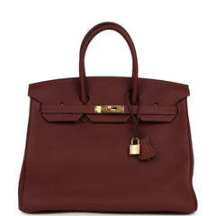 Hermes Birkin 35 Rouge H Togo Gold Hardware